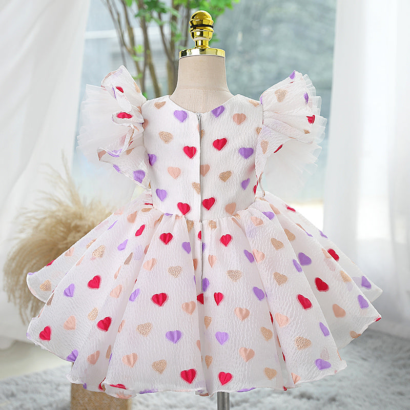 A-Line Flower Girl Dress with Bell Sleeves - Tea Length