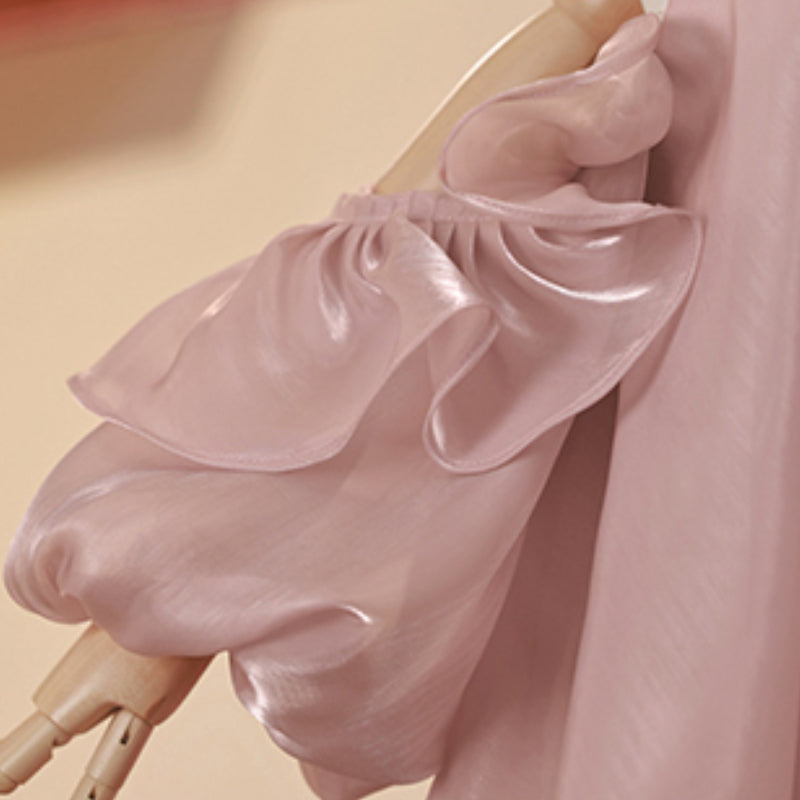 Pink A-Line Organza Beaded Flower Girl Dress – Kids Birthday & Special Occasion