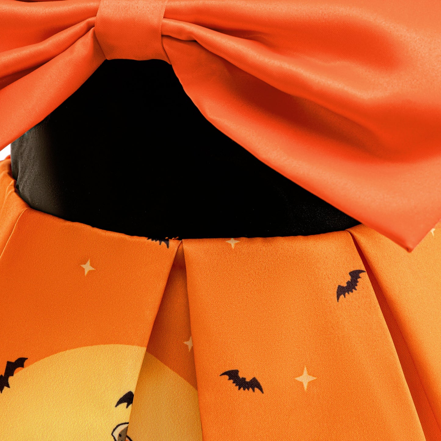 Orange Princess Halloween Costume Dress for Girls – Satin Bow Ruffle Party Outfit