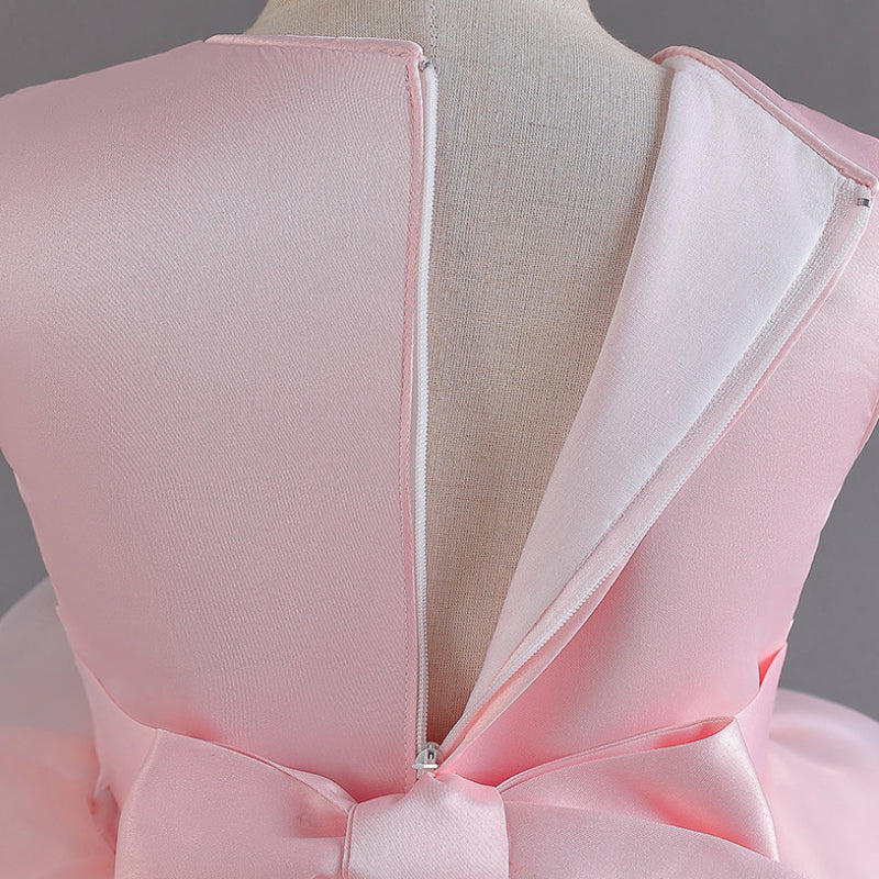 Pink A-Line Organza Flower Girl Dress with Sequins – Special Occasion & Partywear