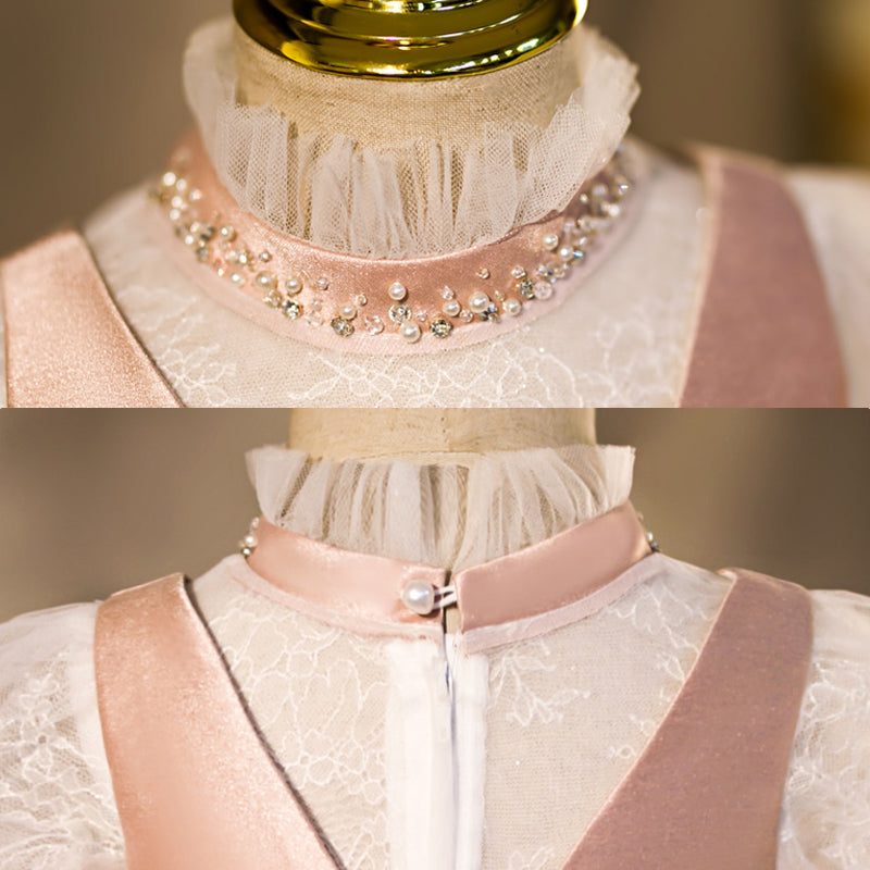 Champagne Princess Flower Girl Dress with Ruffles