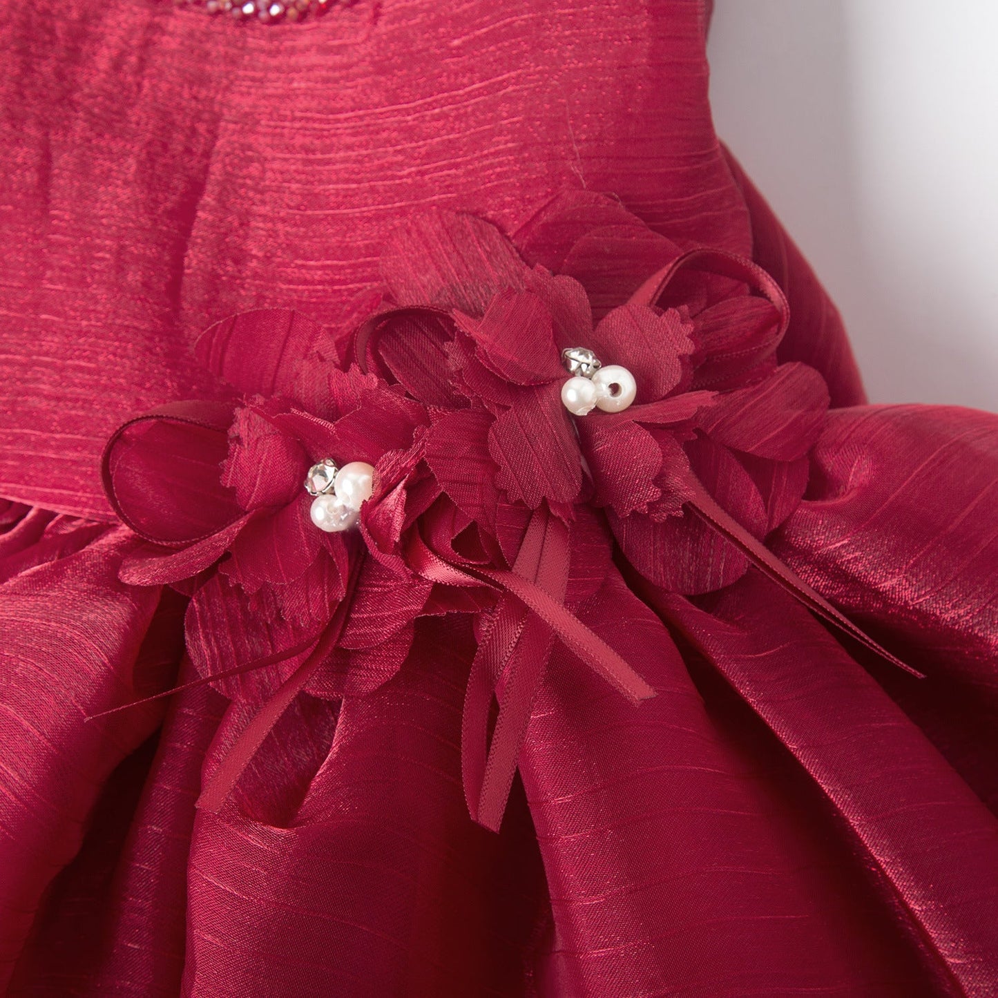 Deep Pink Flower Girl Ball Gown – Sleeveless Party & Ceremony Dress for Girls