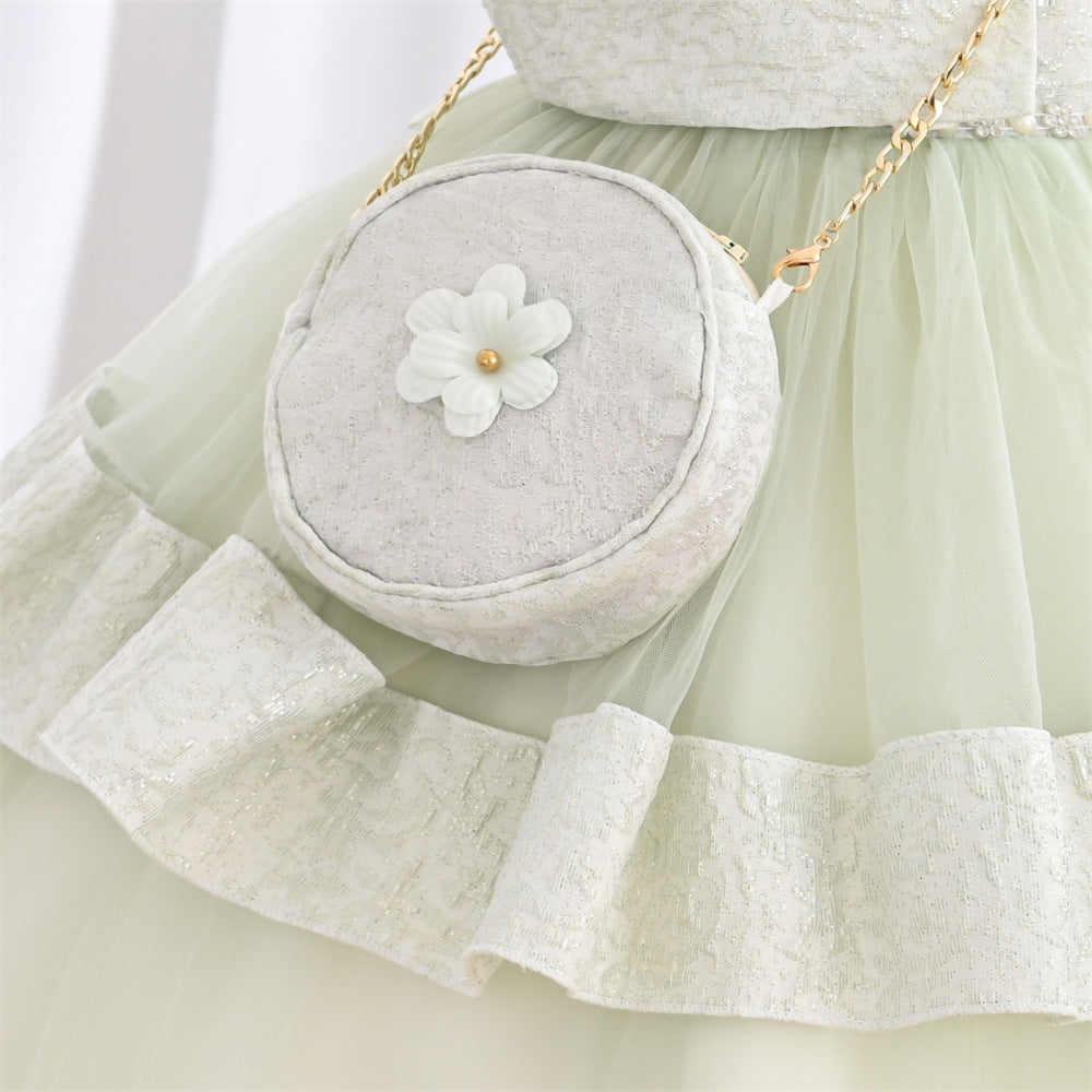 Elegant A-Line Flower Girl Dress - Satin & Tulle Floor Length