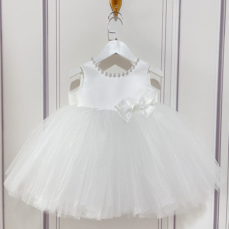 Elegant A-Line Flower Girl Dress - Satin Bodice, Tulle Skirt