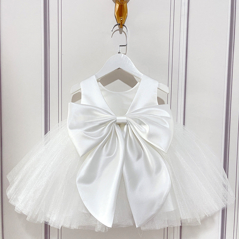 Elegant A-Line Flower Girl Dress - Satin Bodice, Tulle Skirt