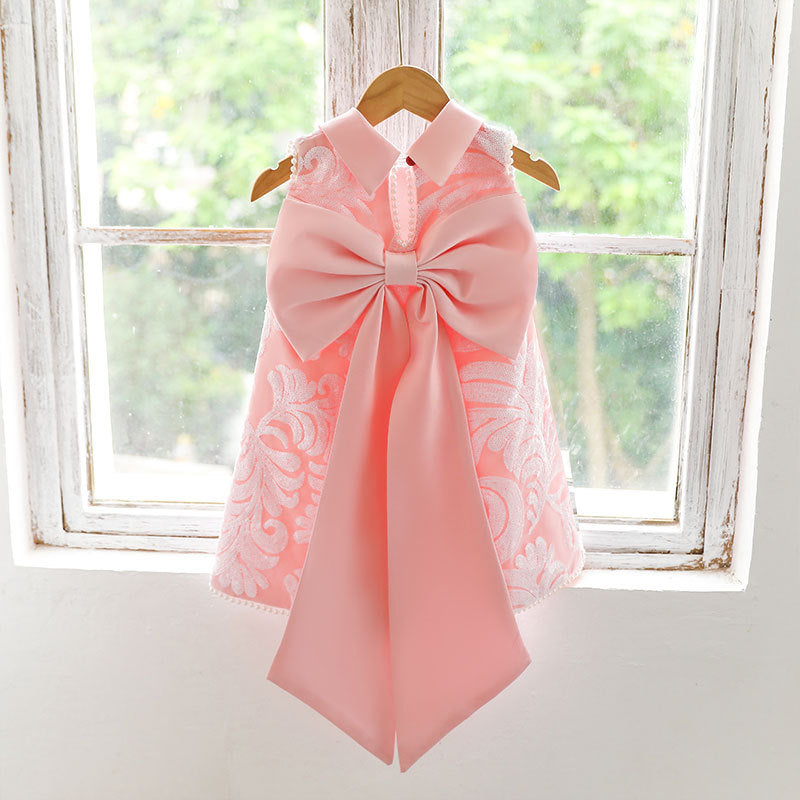 Elegant A-line Tea-Length Flower Girl Dress with Lace and Beads