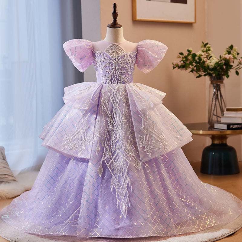 lilac princess dress Leely Women Lilac Long Corset Prom Dress With Beading Princess A Line Spaghetti Straps Formal Dress