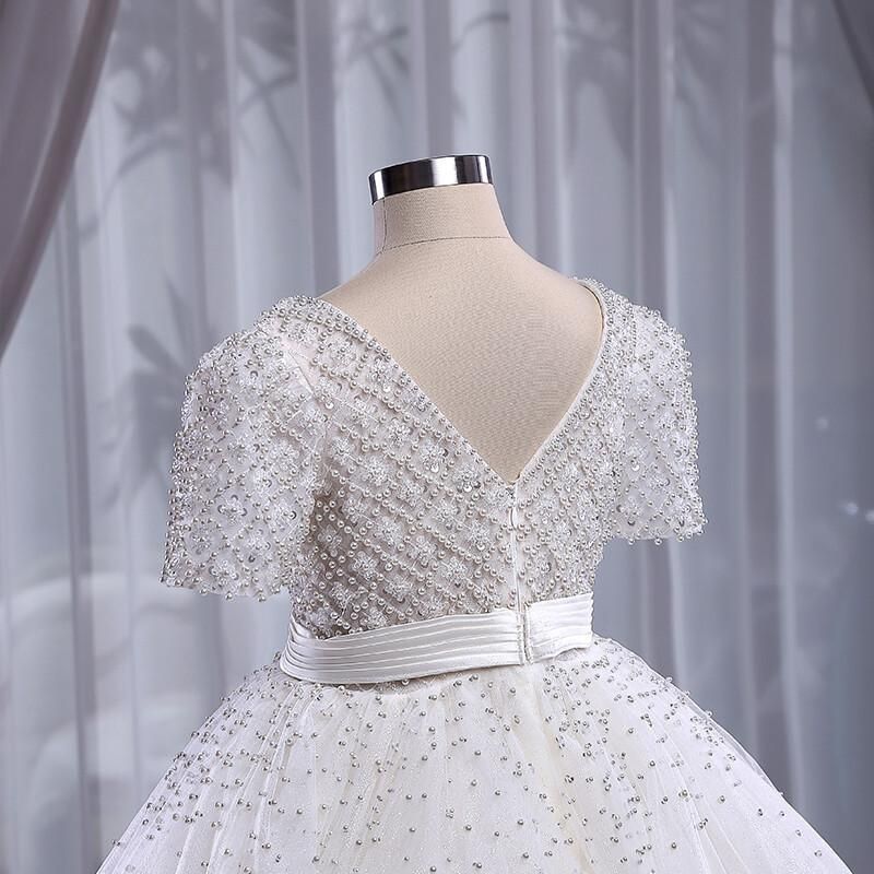 A-Line White Tulle Sequin Girls Dress Square Neck Tea Length | Occasion Wear for Ages 3-12