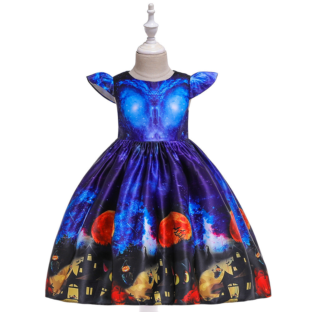 A-Line Tea Length Ruffle Dress for Girls – Party, Wedding & Holiday Wear