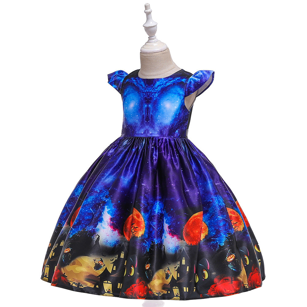 A-Line Tea Length Ruffle Dress for Girls – Party, Wedding & Holiday Wear