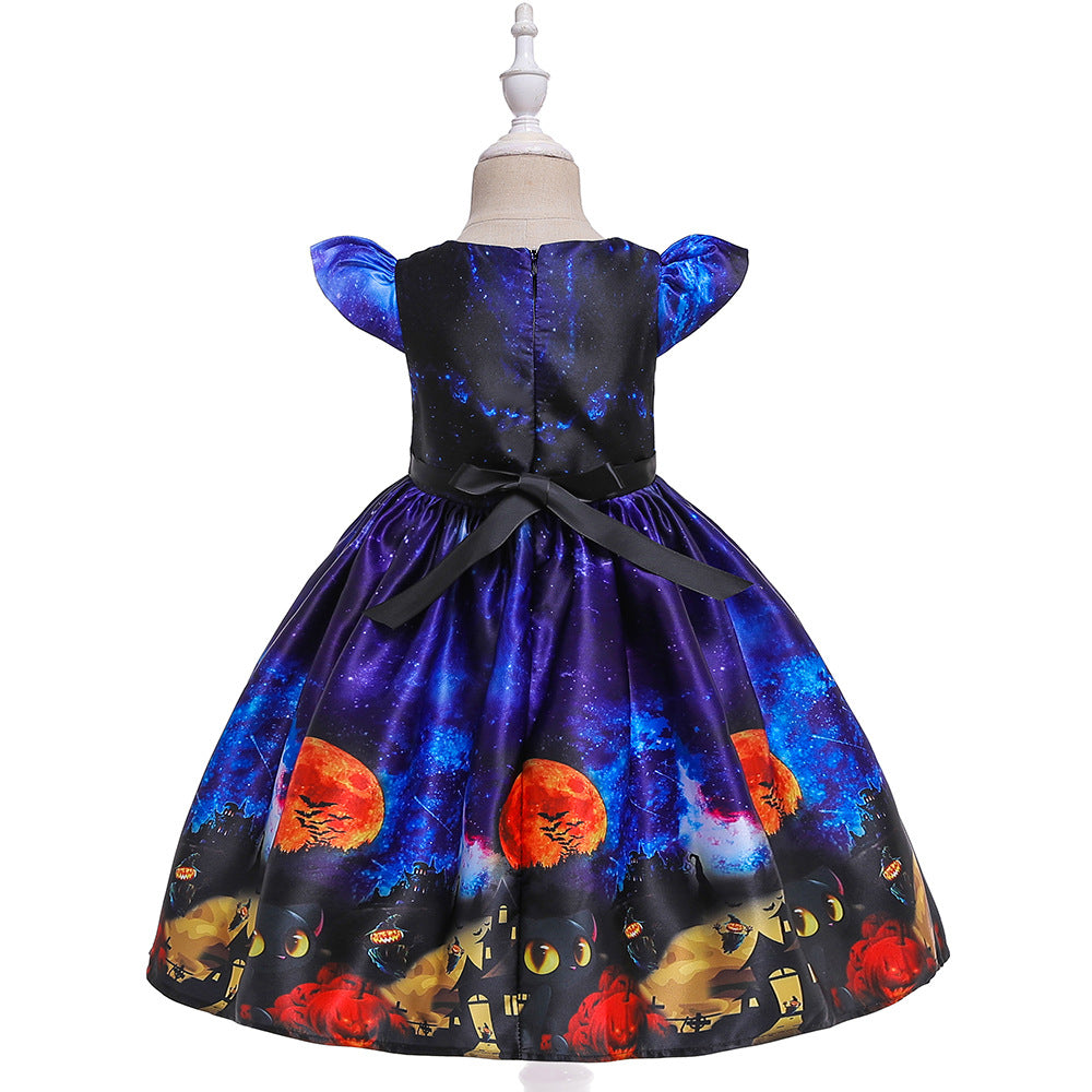 A-Line Tea Length Ruffle Dress for Girls – Party, Wedding & Holiday Wear