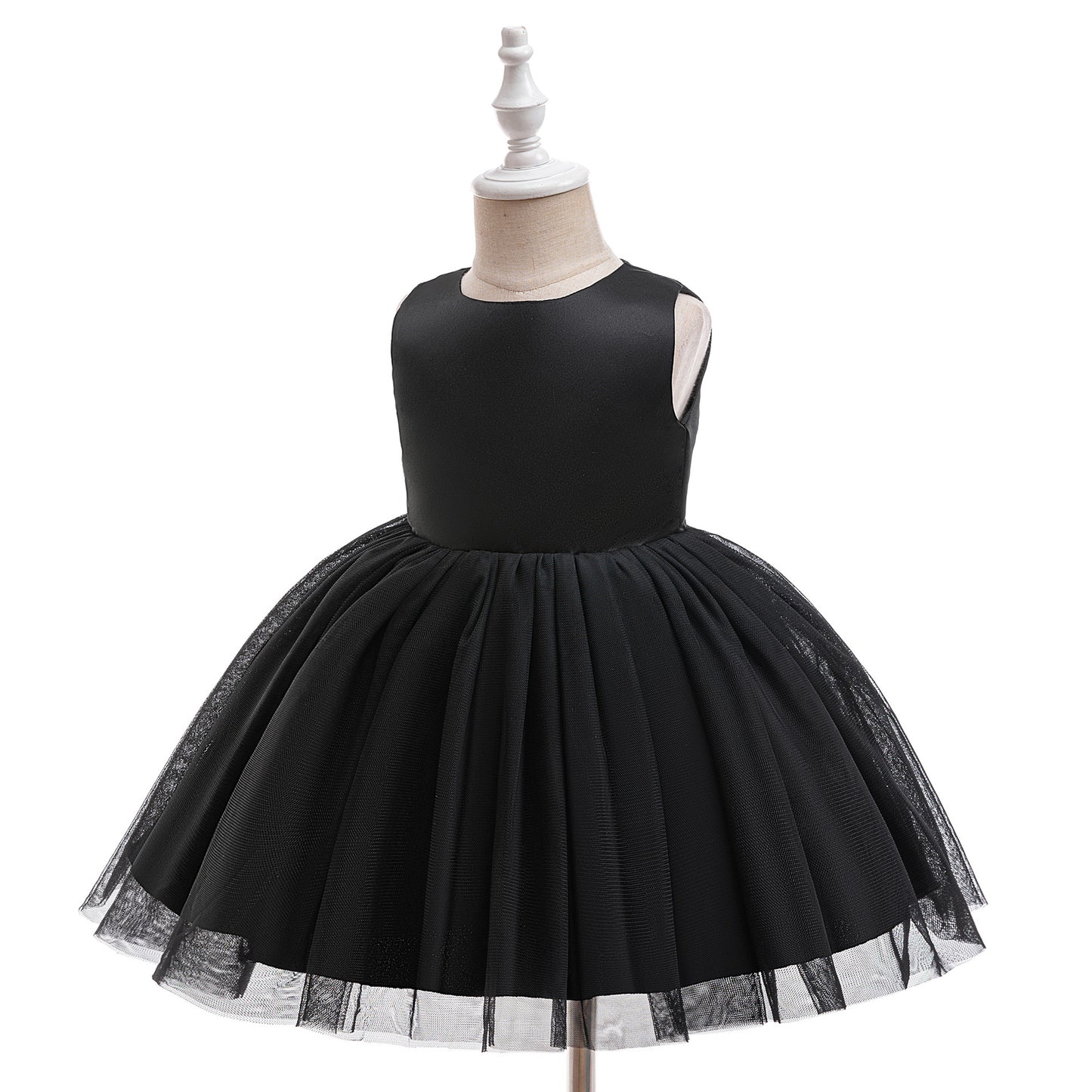 Girls Halloween Tulle Skater Dress Black | Ghost Witch Tea Length Party Outfit