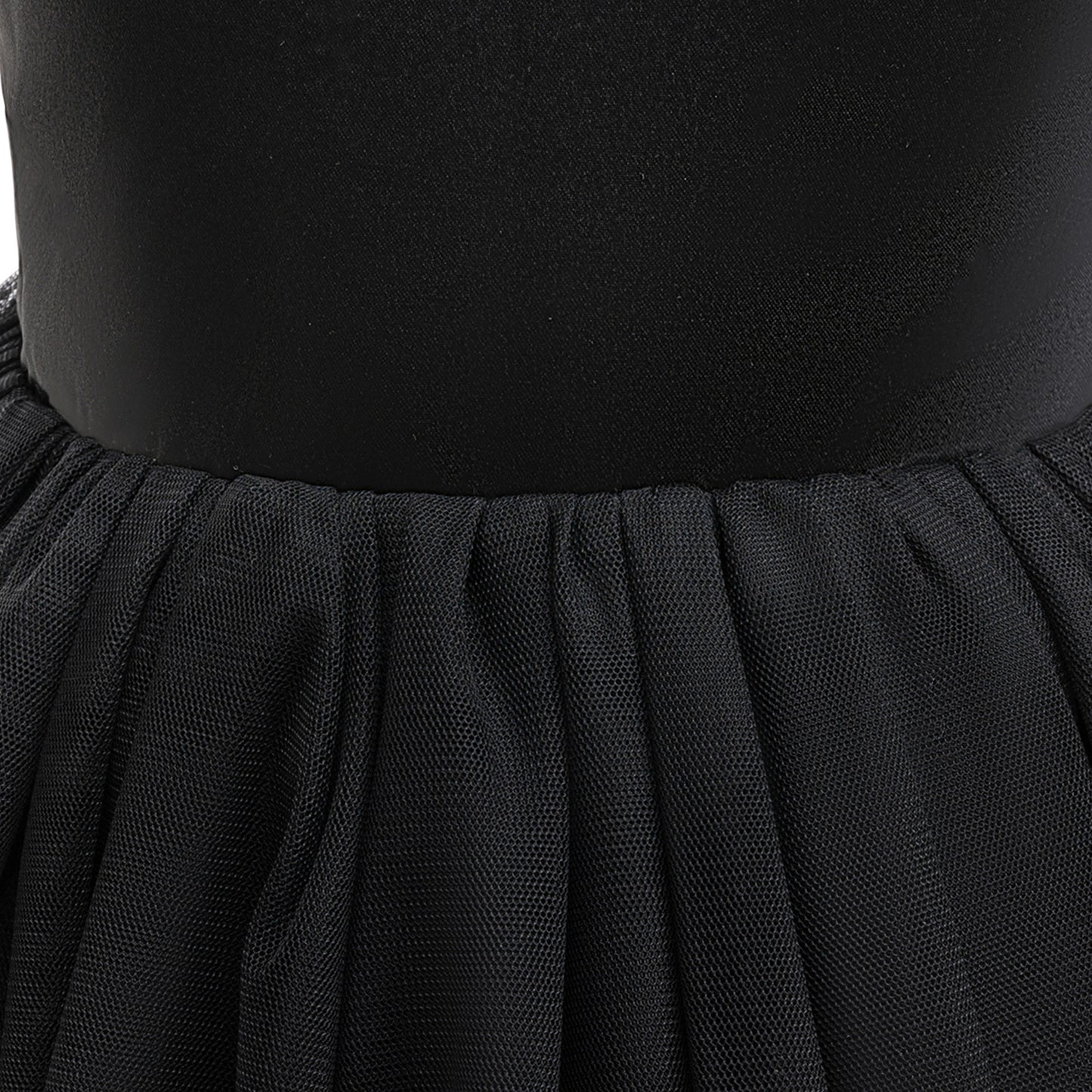 Girls Halloween Tulle Skater Dress Black | Ghost Witch Tea Length Party Outfit