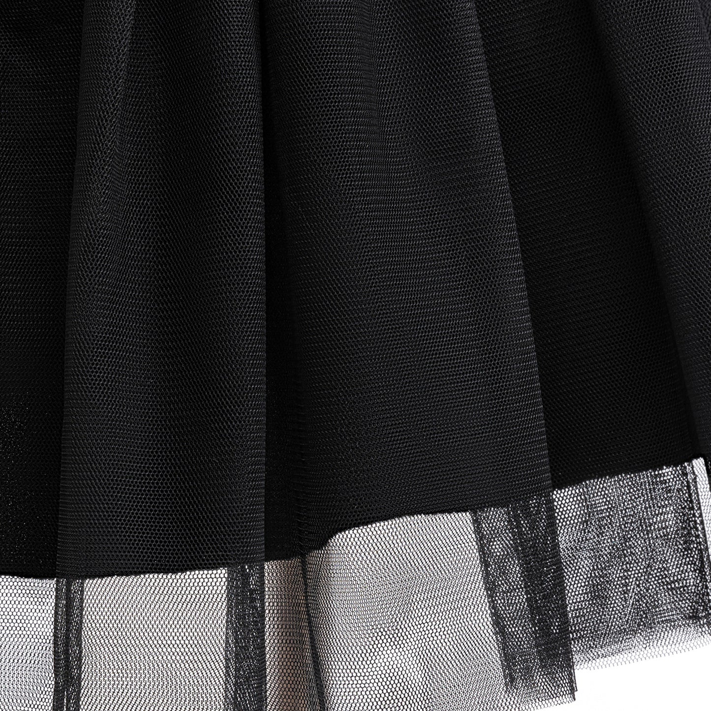 Girls Halloween Tulle Skater Dress Black | Ghost Witch Tea Length Party Outfit