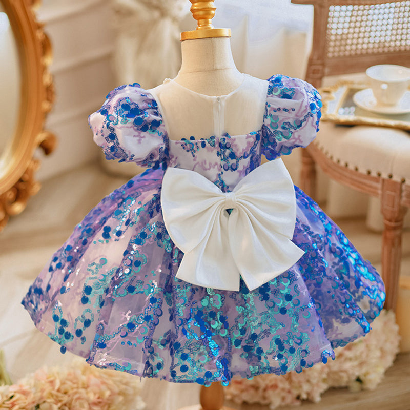 Blue Sequined Princess Dress for Girls | Party, Birthday & Special Occasions