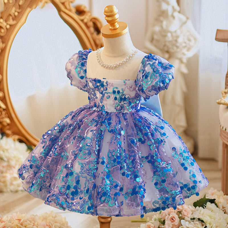 Blue Sequined Princess Dress for Girls | Party, Birthday & Special Occasions