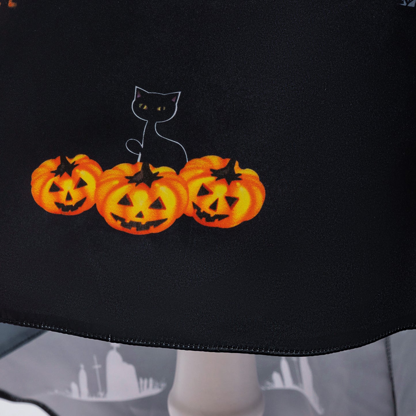 Girls' Halloween Pumpkin Witch A-Line Dress with Bat Print – Floor Length Costume