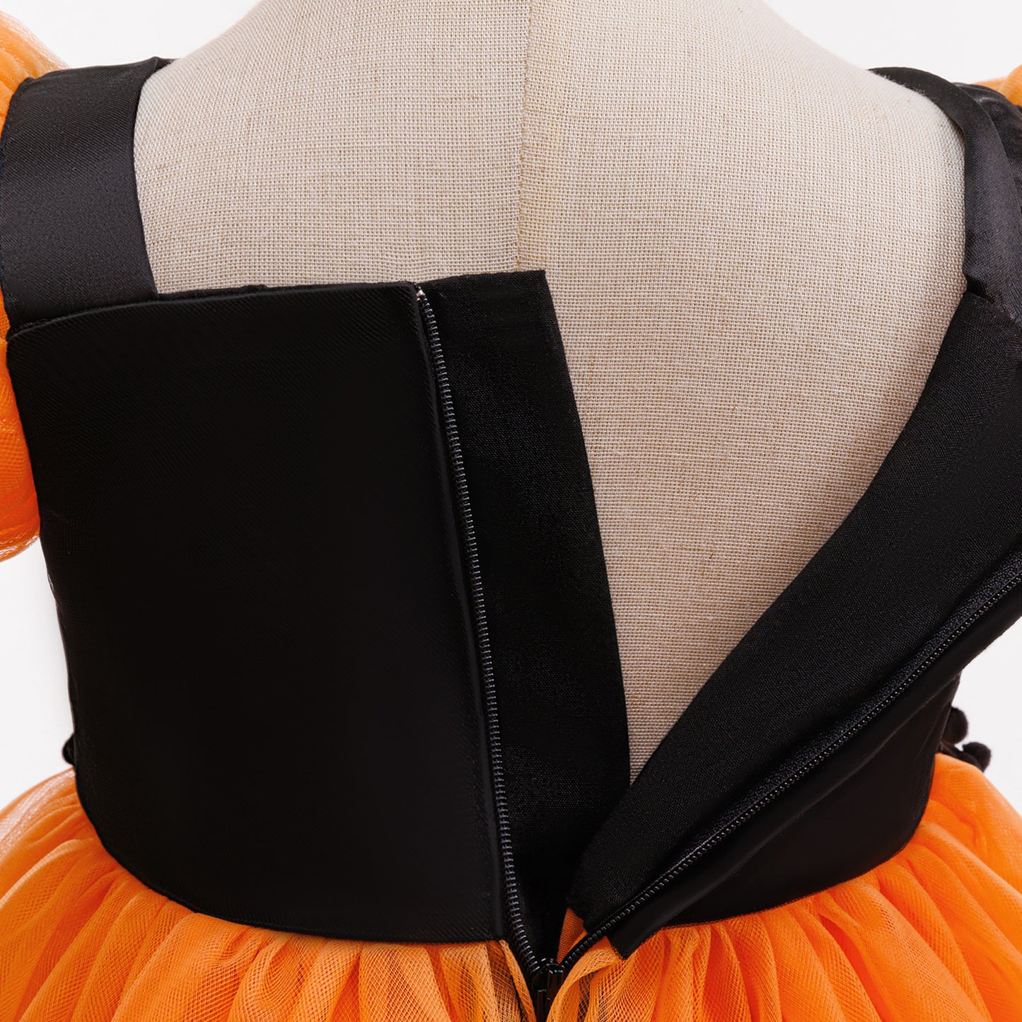 Girls' Orange Pumpkin Sequin Tulle Dress – Halloween & Party Outfit (9M-4Y)