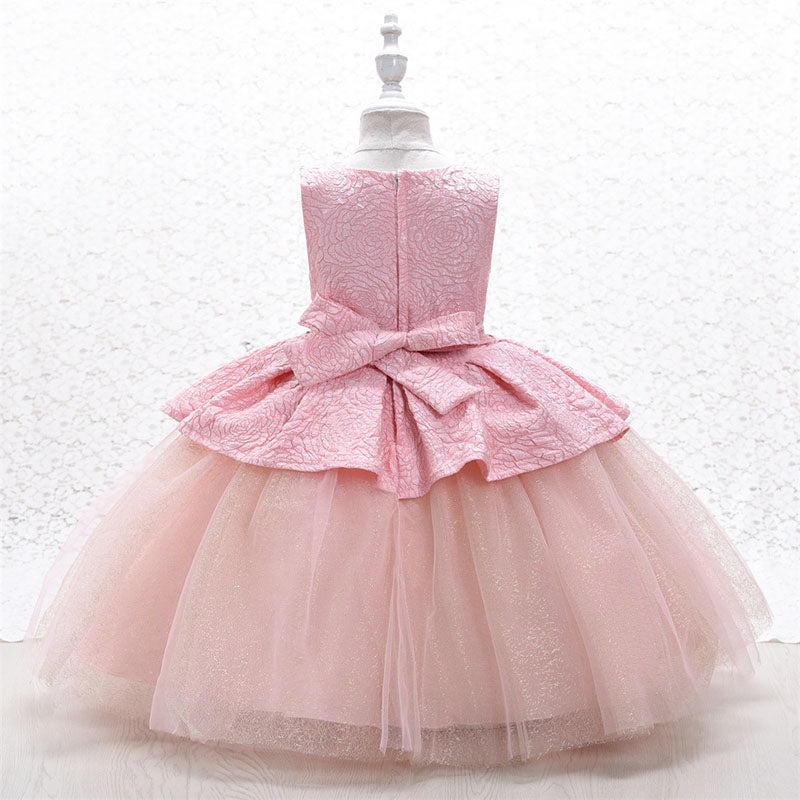 Lace Tulle Princess Flower Girl Dress | Sleeveless Tea