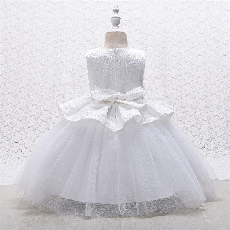 Lace Tulle Princess Flower Girl Dress | Sleeveless Tea