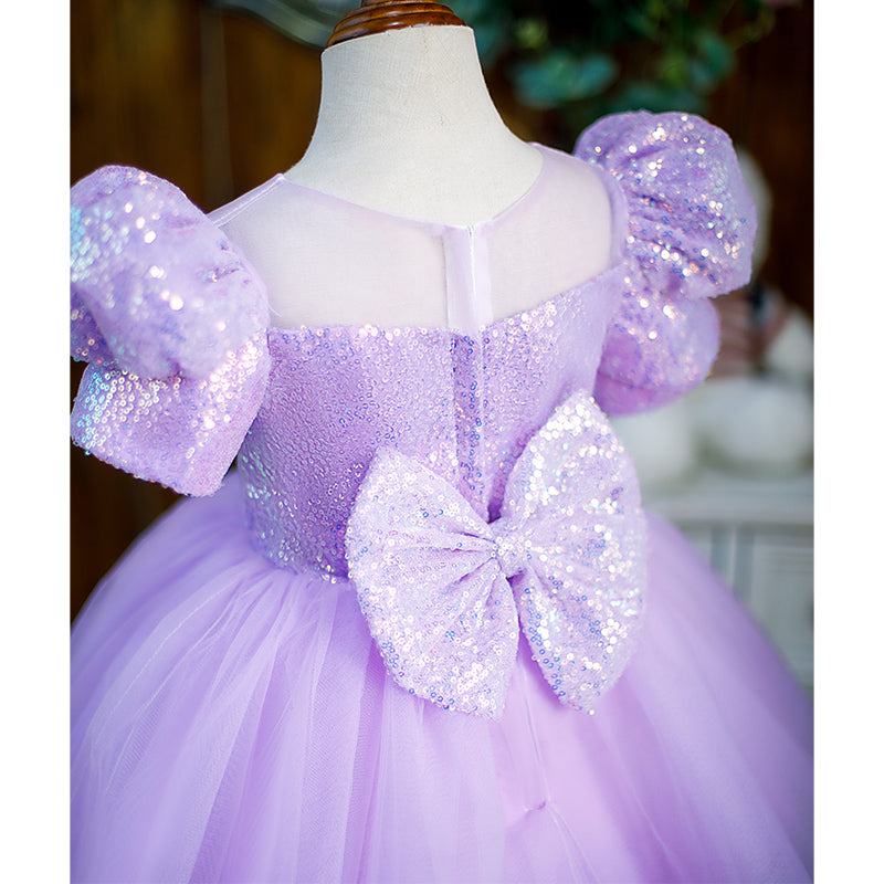 Lilac A-Line Flower Girl Dress - Sequin & Tulle