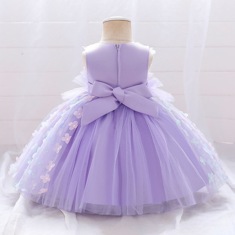 Lilac Tulle Flower Girl Dress | Lace & Flowers