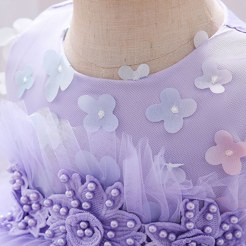 Lilac Tulle Flower Girl Dress | Lace & Flowers