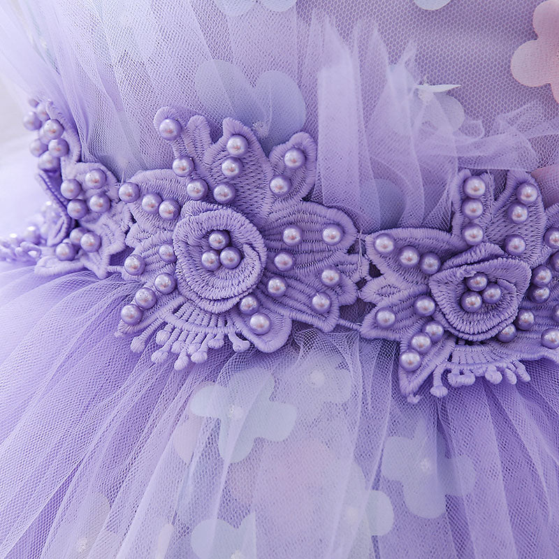 Lilac Tulle Flower Girl Dress | Lace & Flowers
