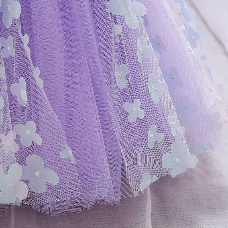 Lilac Tulle Flower Girl Dress | Lace & Flowers