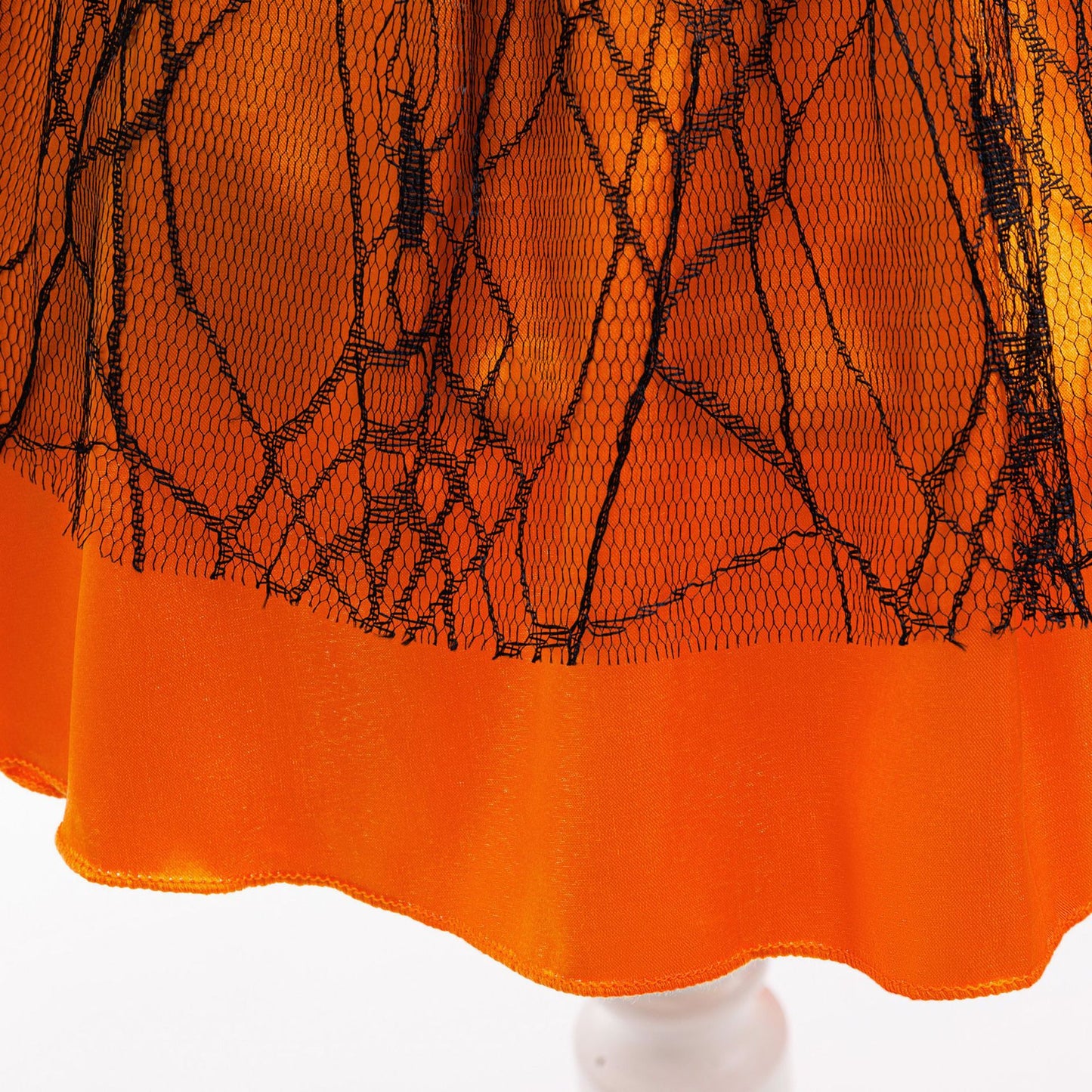 Orange A-Line Satin Tea Length Dress for Girls – Sleeveless Holiday & Party Dress