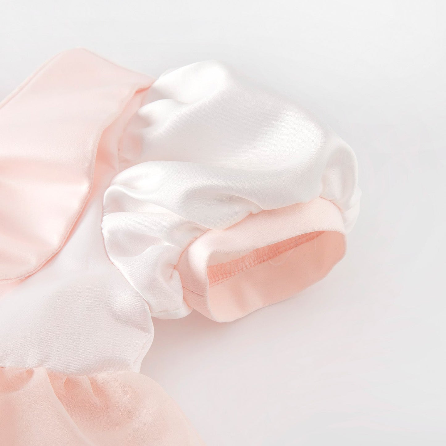 Pink Princess Flower Girl Dress with Organza Puff Sleeves