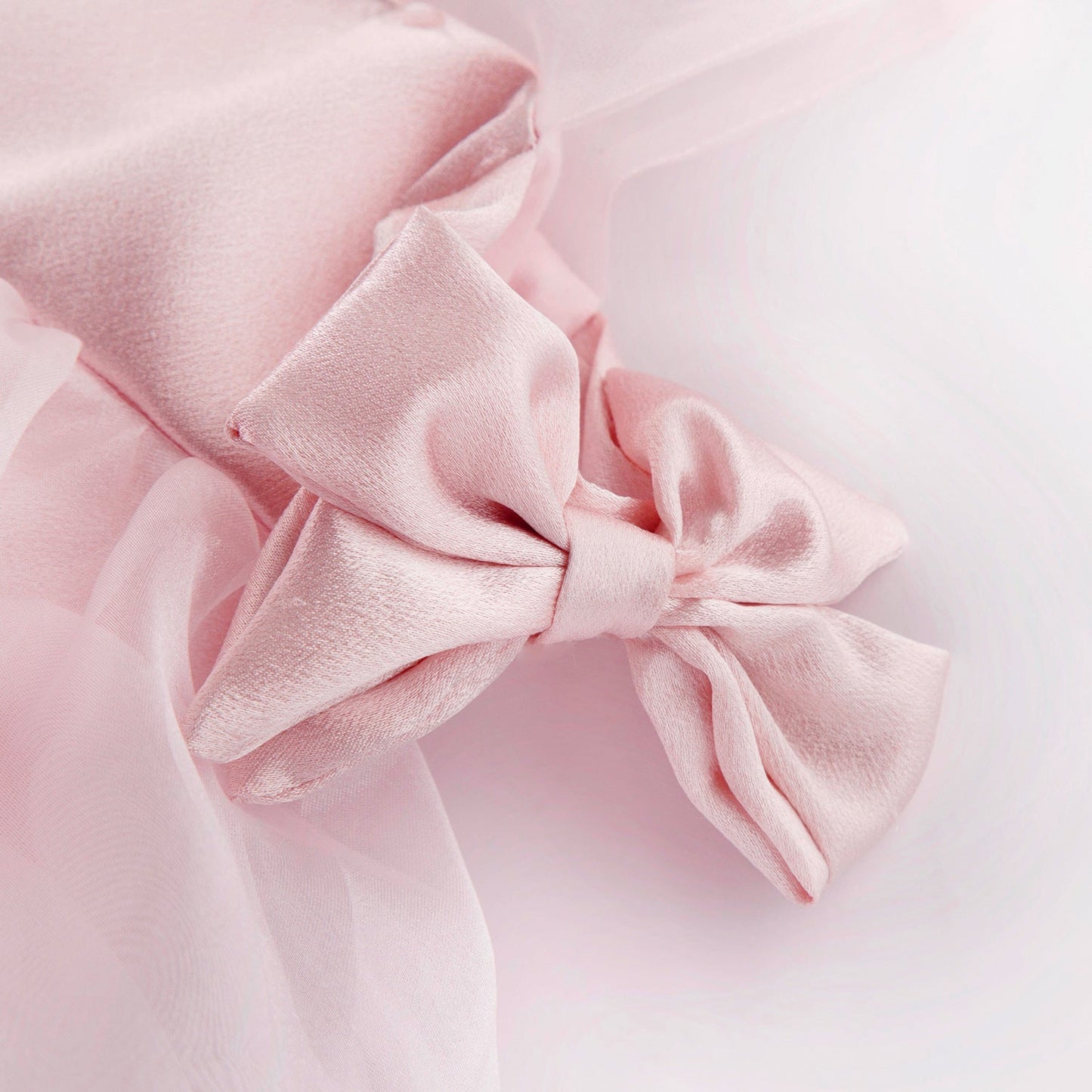 Pink Princess Tea-Length Flower Girl Dress with Ruffles