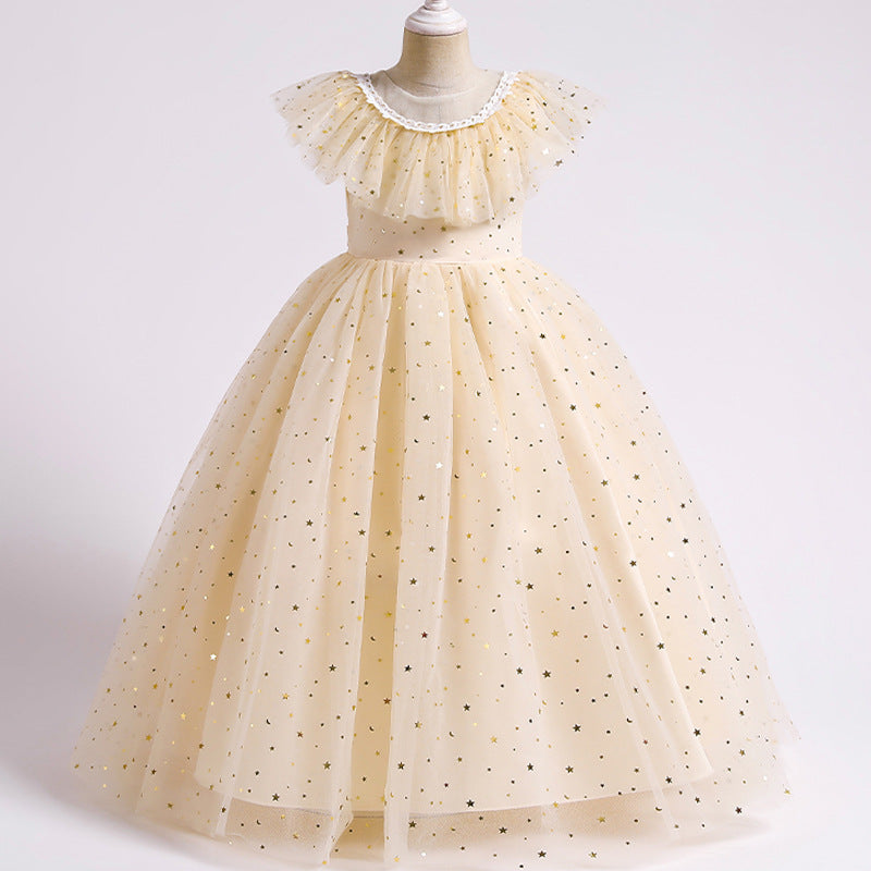 Princess Floor-Length Tulle Flower Girl Dress with Sequins