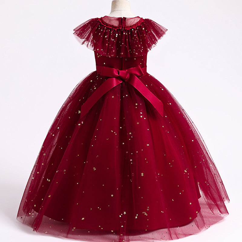 Princess Floor-Length Tulle Flower Girl Dress with Sequins