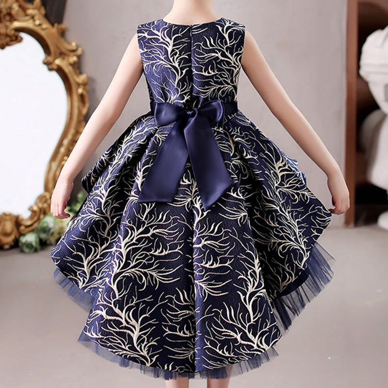 Princess Flower Girl Dress with Cascading Ruffles & Bow