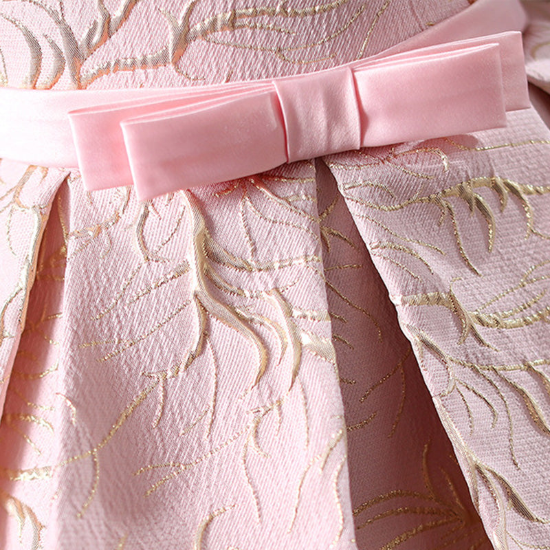 Princess Flower Girl Dress with Cascading Ruffles & Bow