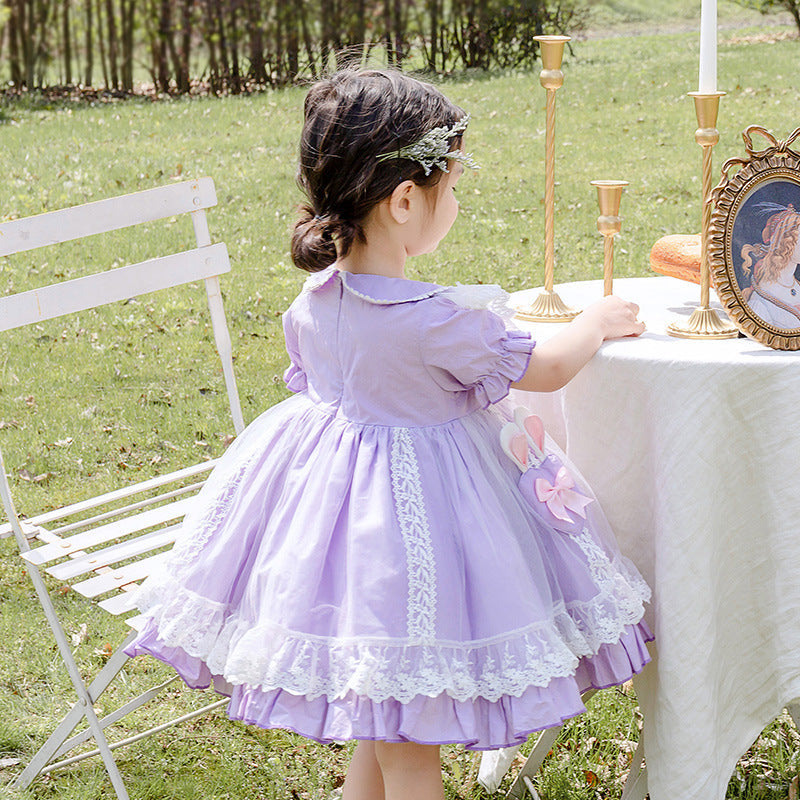 Princess Knee-Length Flower Girl Dress with Lace and Tulle