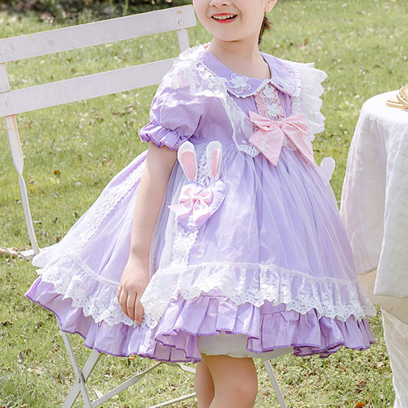 Princess Knee-Length Flower Girl Dress with Lace and Tulle
