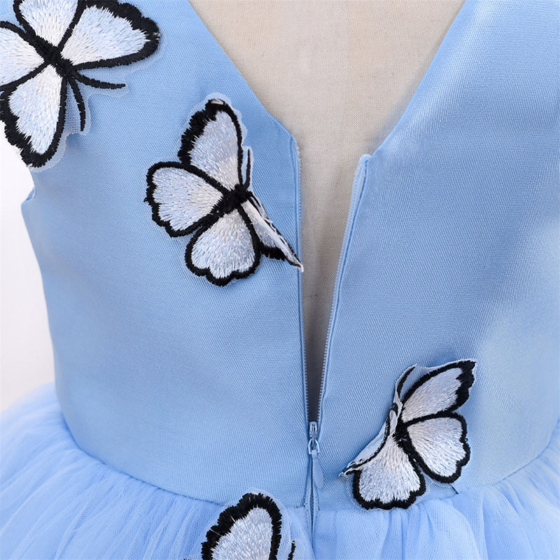 Princess Tea Length Flower Girl Dress | V-Neck Flowers