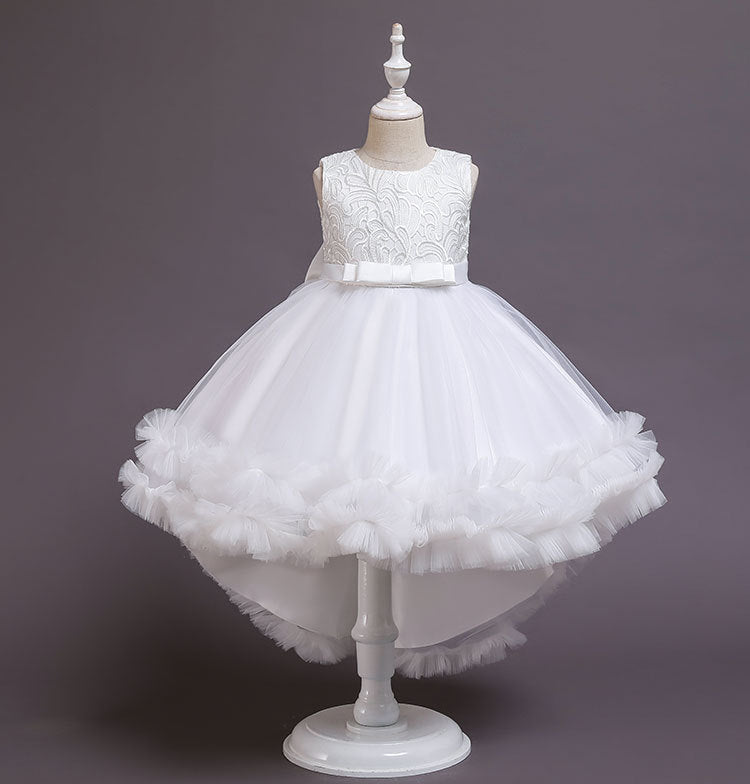 Princess Tea-Length Flower Girl Dress with Bows