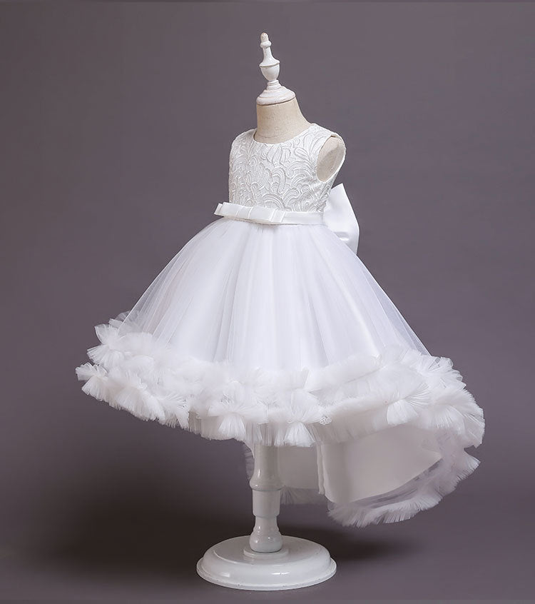 Princess Tea-Length Flower Girl Dress with Bows