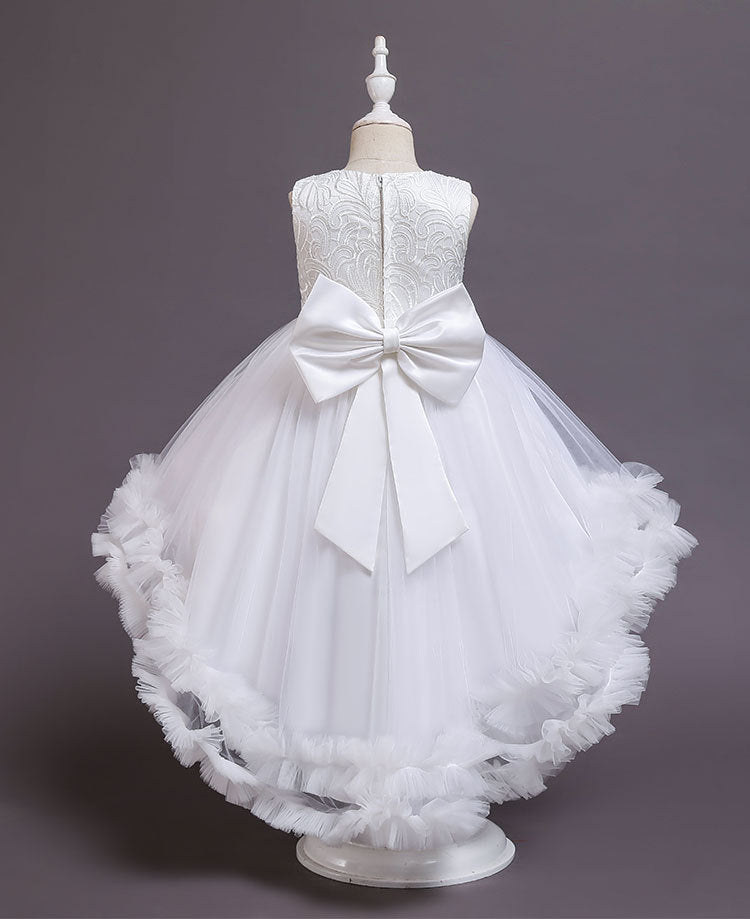 Princess Tea-Length Flower Girl Dress with Bows