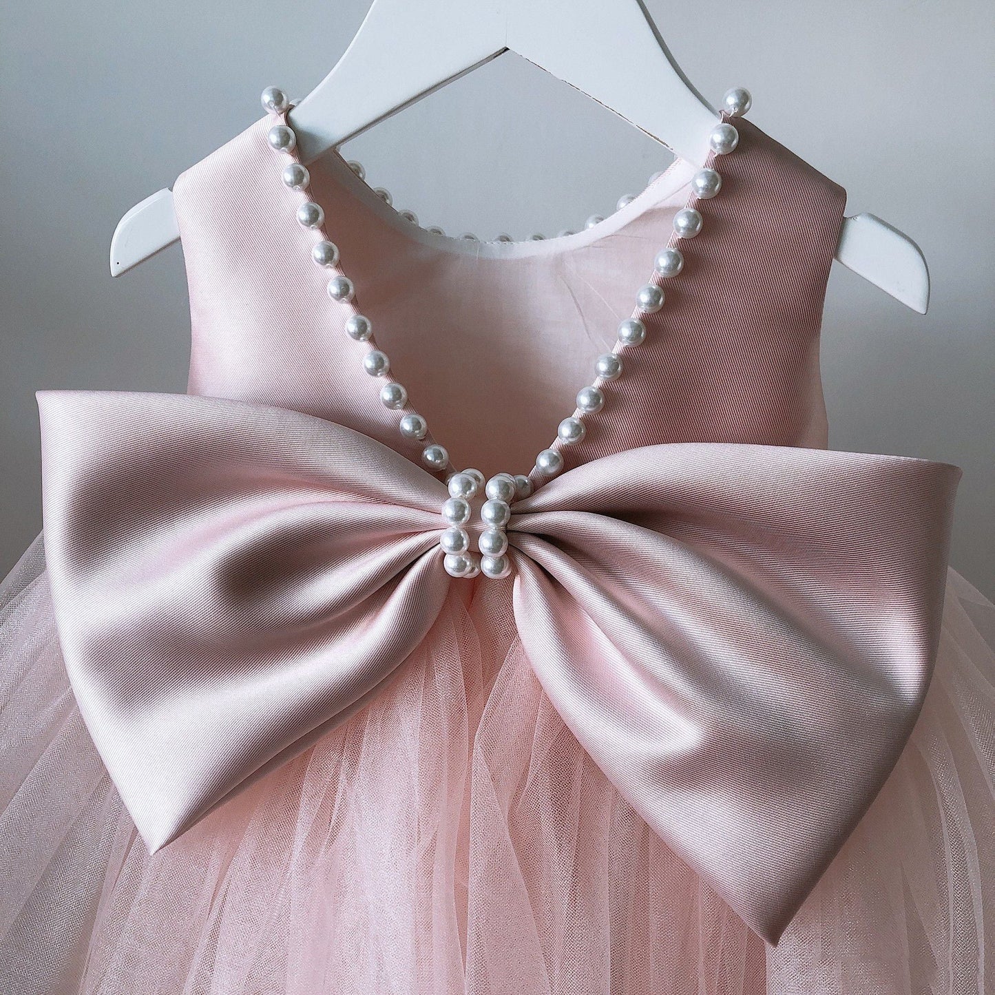 Princess Tea-Length Satin and Tulle Flower Girl Dress with Beads