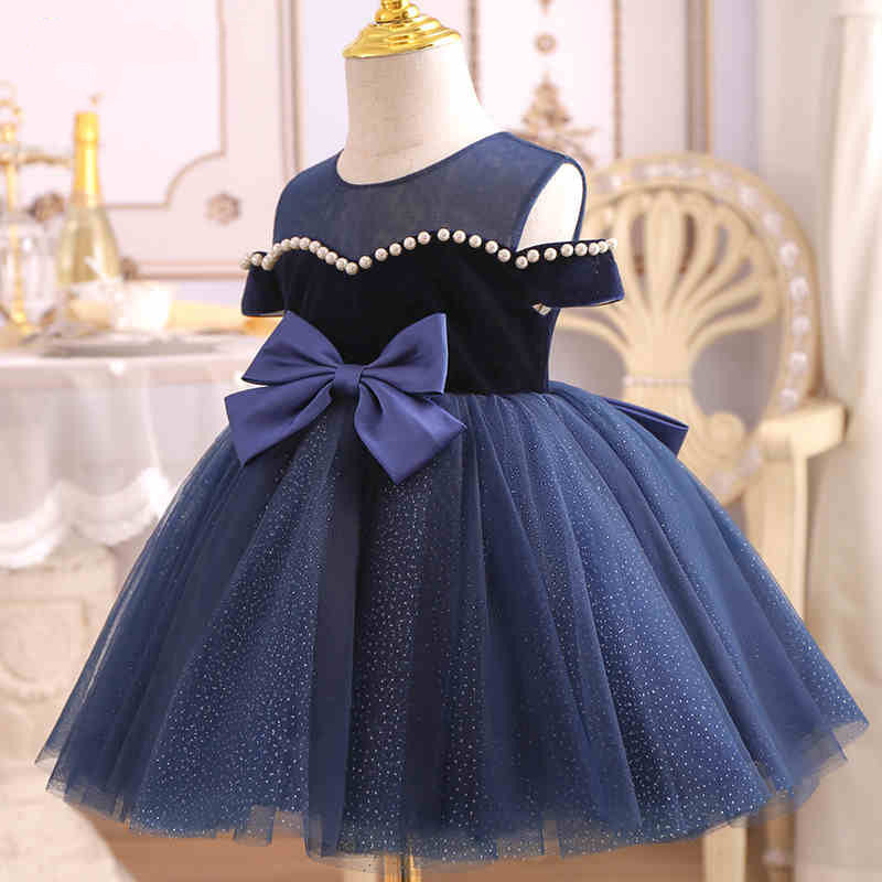 Princess Tulle Flower Girl Dress with Cold Shoulder Design