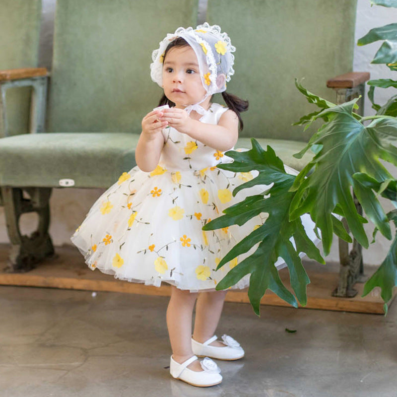 Princess Tulle Flower Girl Dress with Flowers and Bows