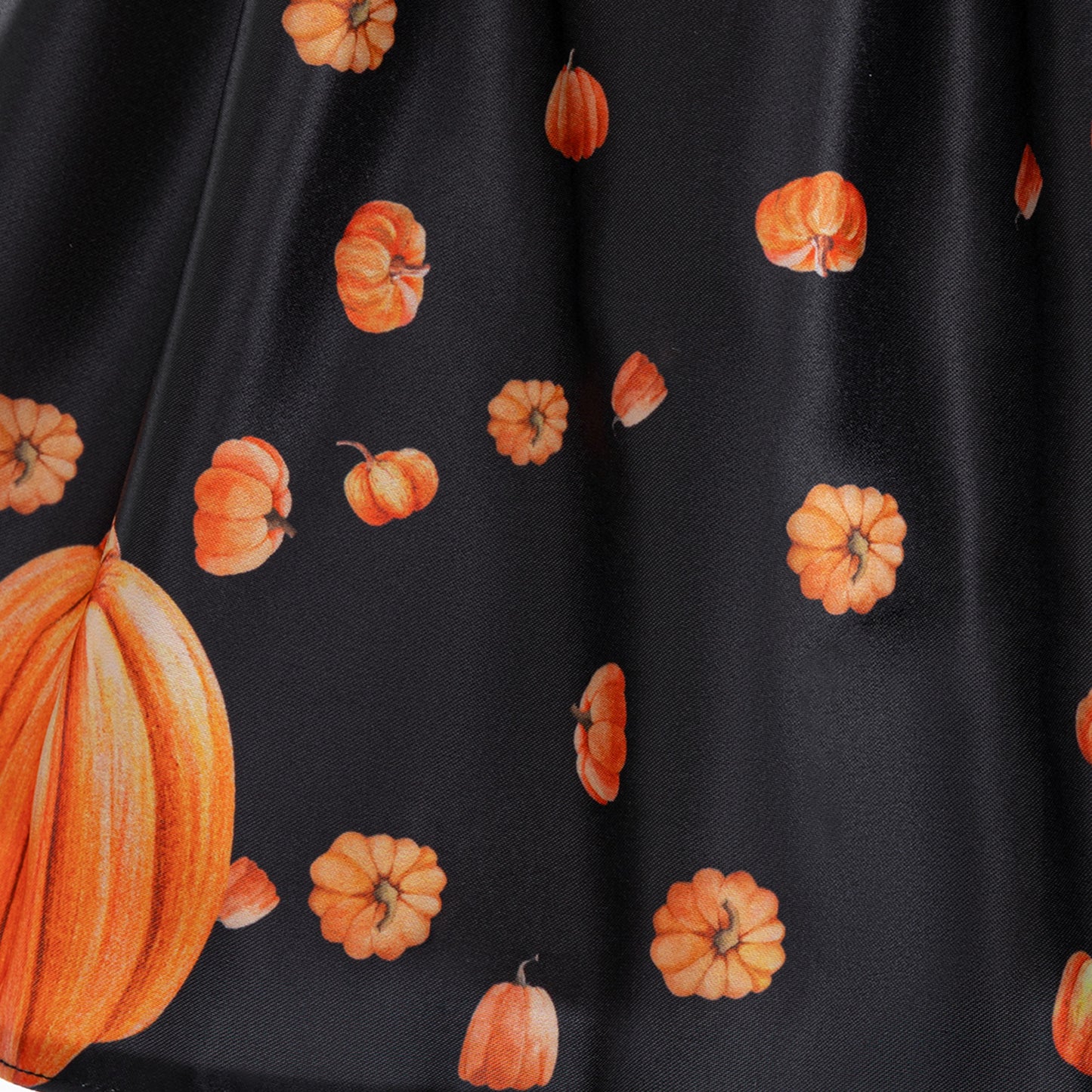 Pumpkin Print Satin Halter Dress for Kids – Halloween Party, Photo Shoot Outfit