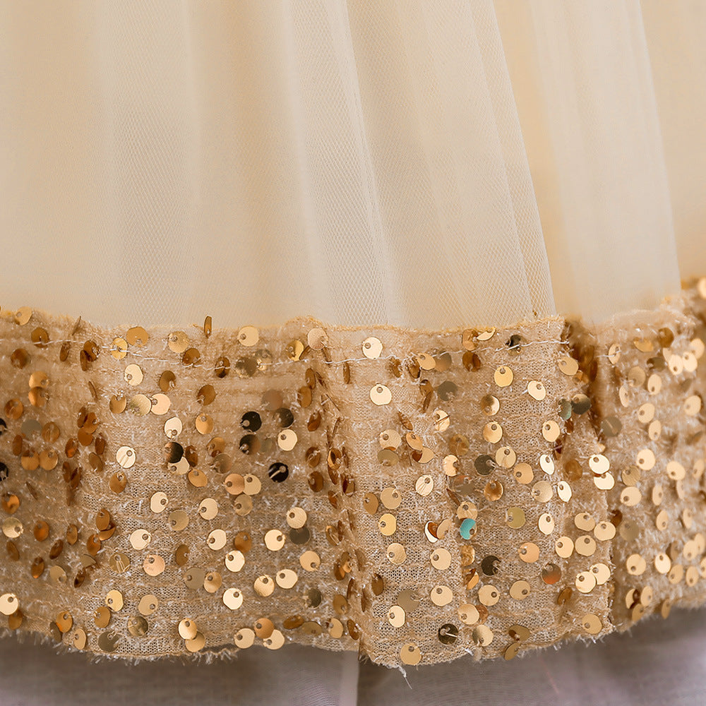 Sequin Tulle Flower Ball Gown Dress for Girls - Party & Special Occasion Outfit
