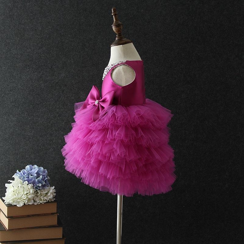 Sleeveless Tiered Tulle Ball Gown Princess Dress for Girls, Knee Length | Special Occasion Party Dress