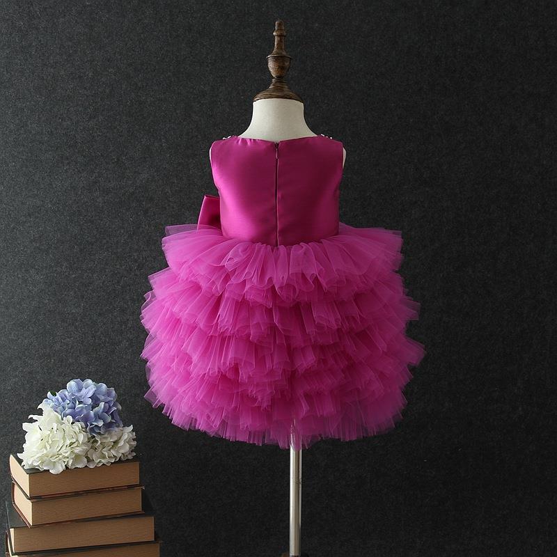 Sleeveless Tiered Tulle Ball Gown Princess Dress for Girls, Knee Length | Special Occasion Party Dress
