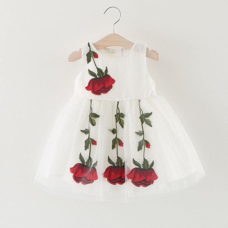 Tulle A-Line Flower Girl Dress Boat Neck Sleeveless Flowers
